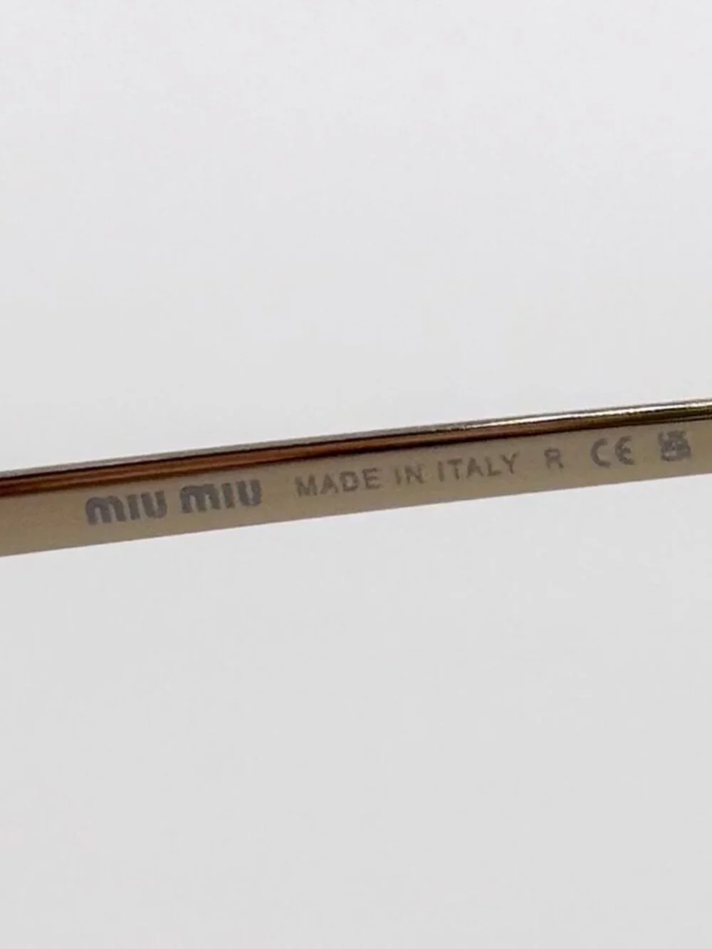 New Miu Miu MU A54S Sunglasses Oval Gray Gold MUA54S ZVN5D1